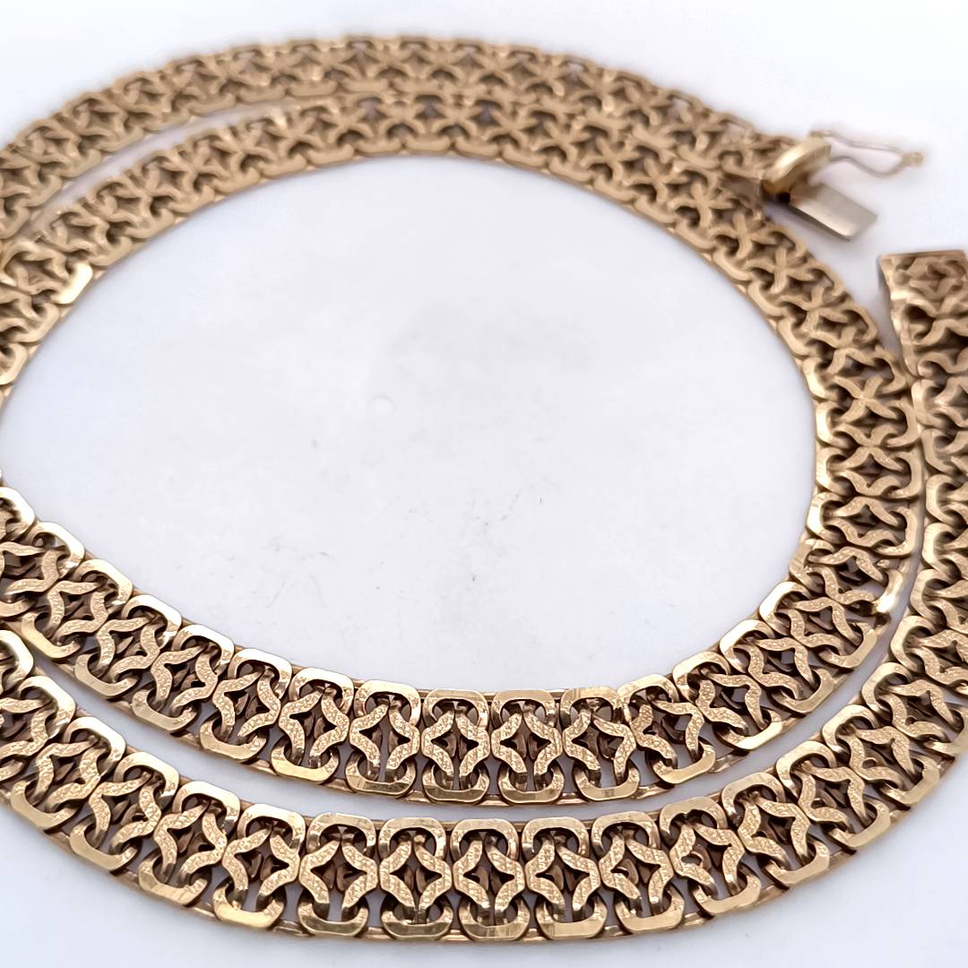 Vintage 9k Gold Double-sided Necklace