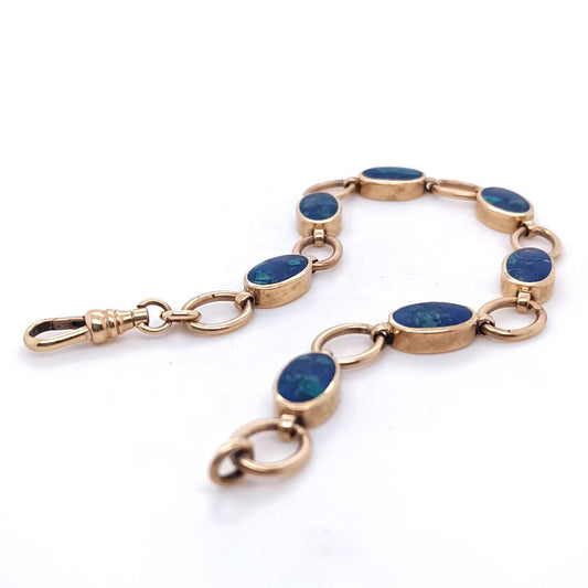 Vintage Azurite & Gold Bracelet