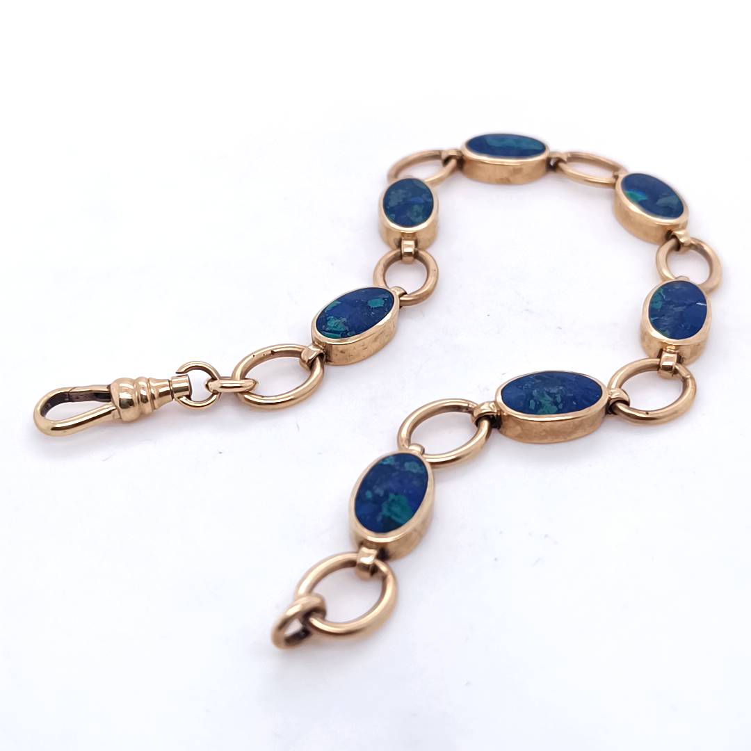 Vintage Azurite & Gold Bracelet