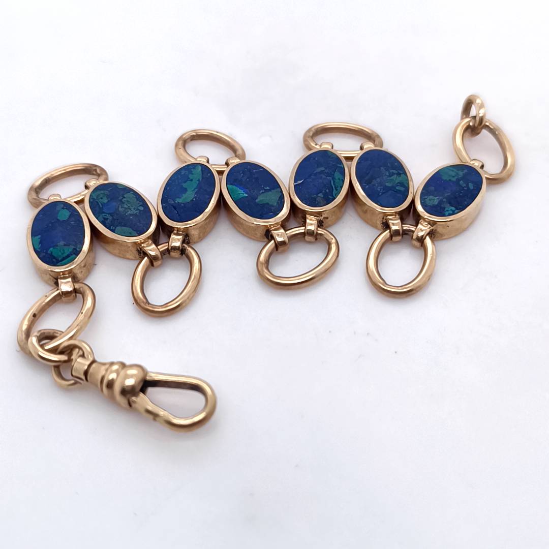 Vintage Azurite & Gold Bracelet