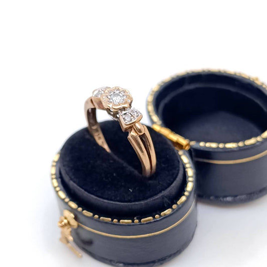 Vintage Diamond Ring, 9k Gold