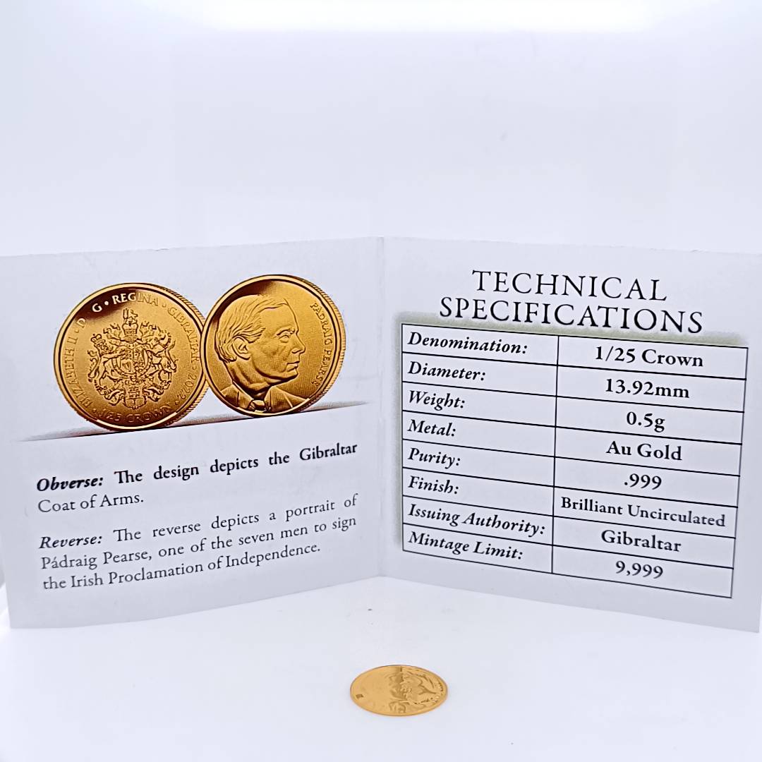 The Padraig Pearse Gold Coin , 0.5 g