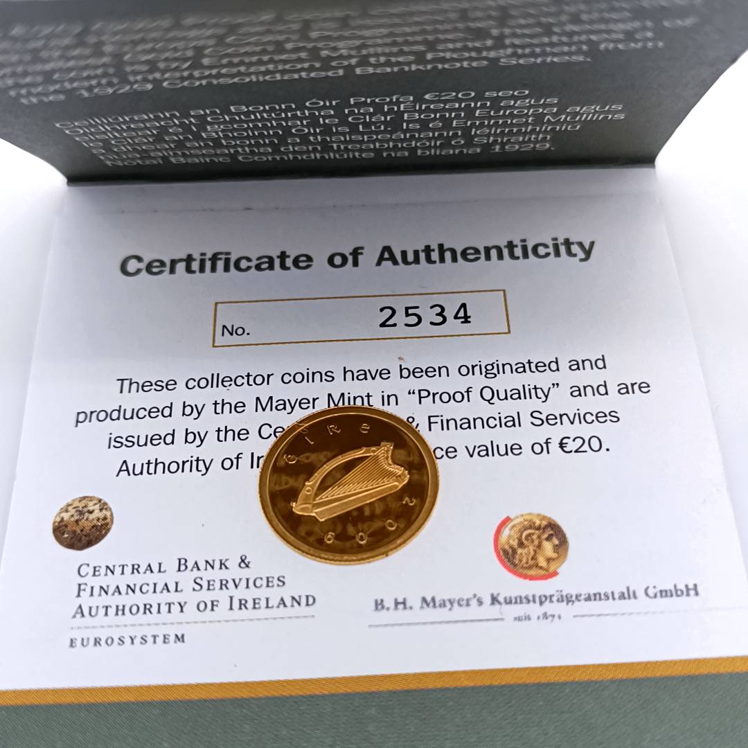 20 € Gold Proof Coin , 1g Fine Gold