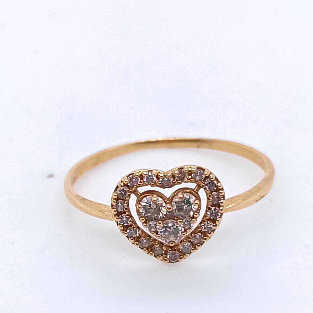 Heart Ring, Diamonds and 18k Gold