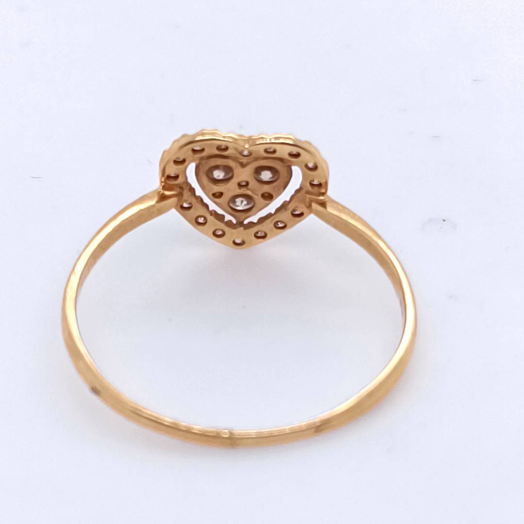 Heart Ring, Diamonds and 18k Gold