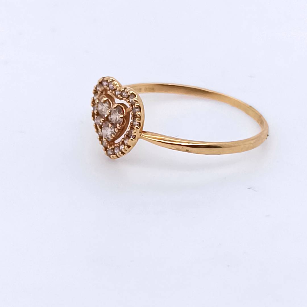 Heart Ring, Diamonds and 18k Gold