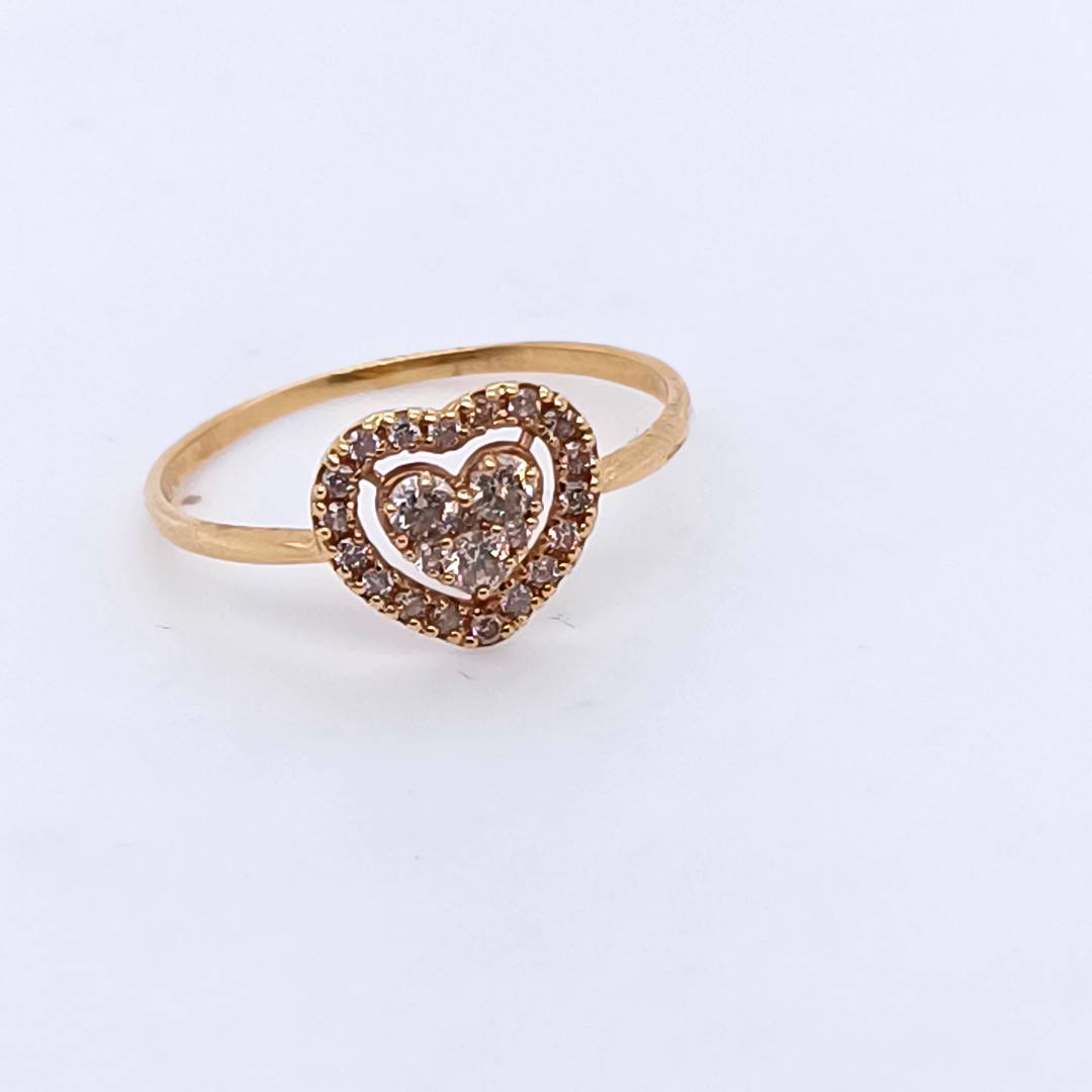 Heart Ring, Diamonds and 18k Gold