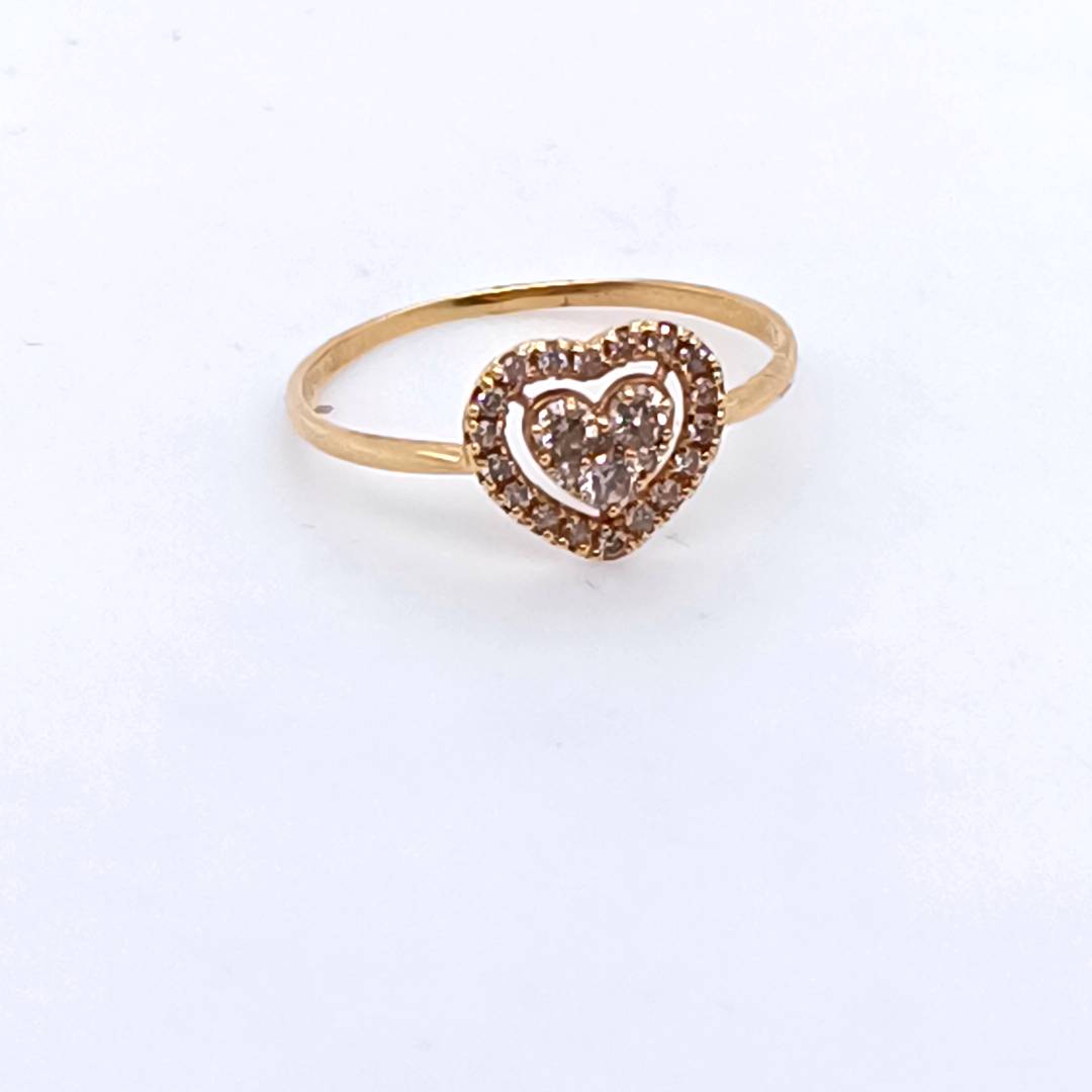 Heart Ring, Diamonds and 18k Gold