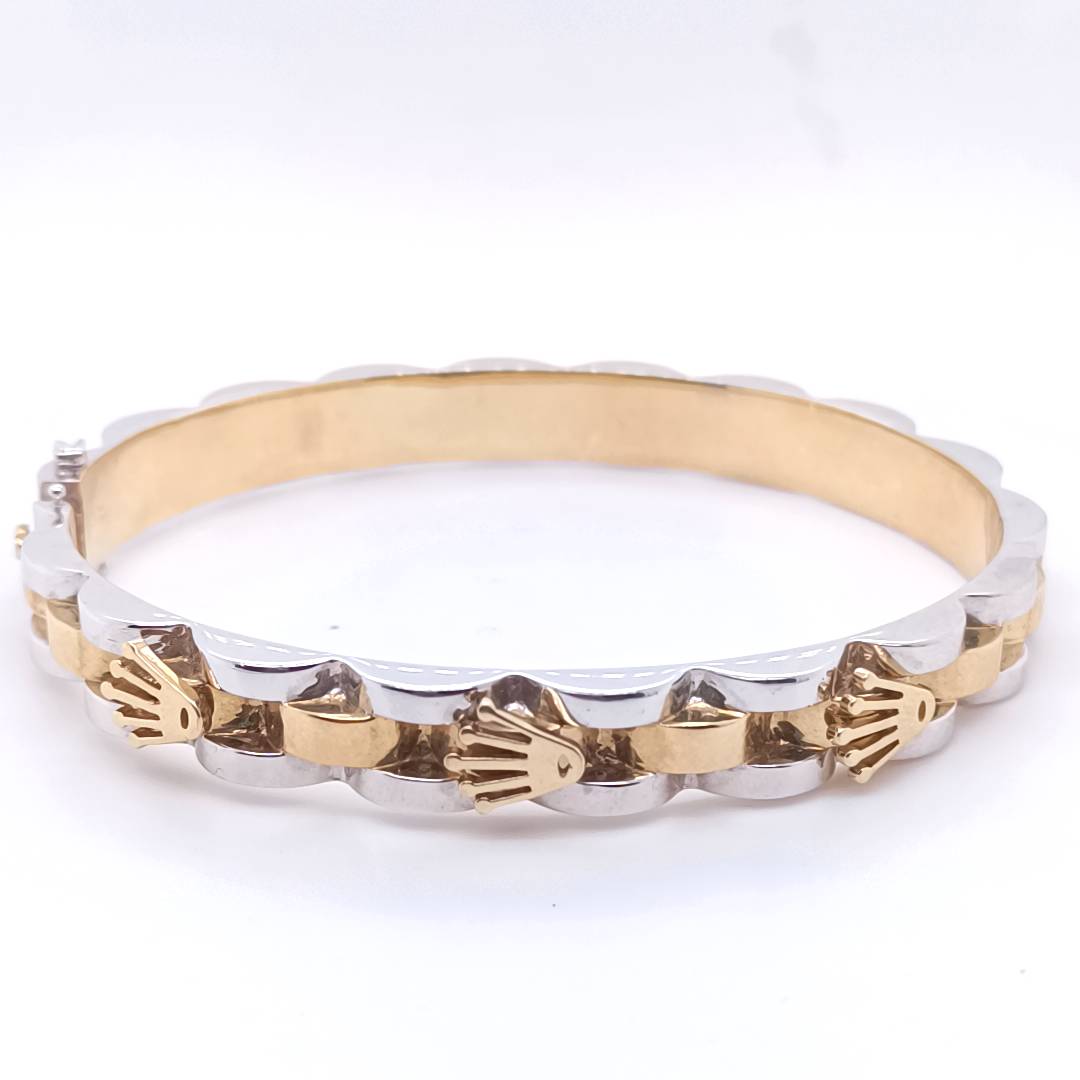 Two Tone Gold Bracelet with 3 Crowns