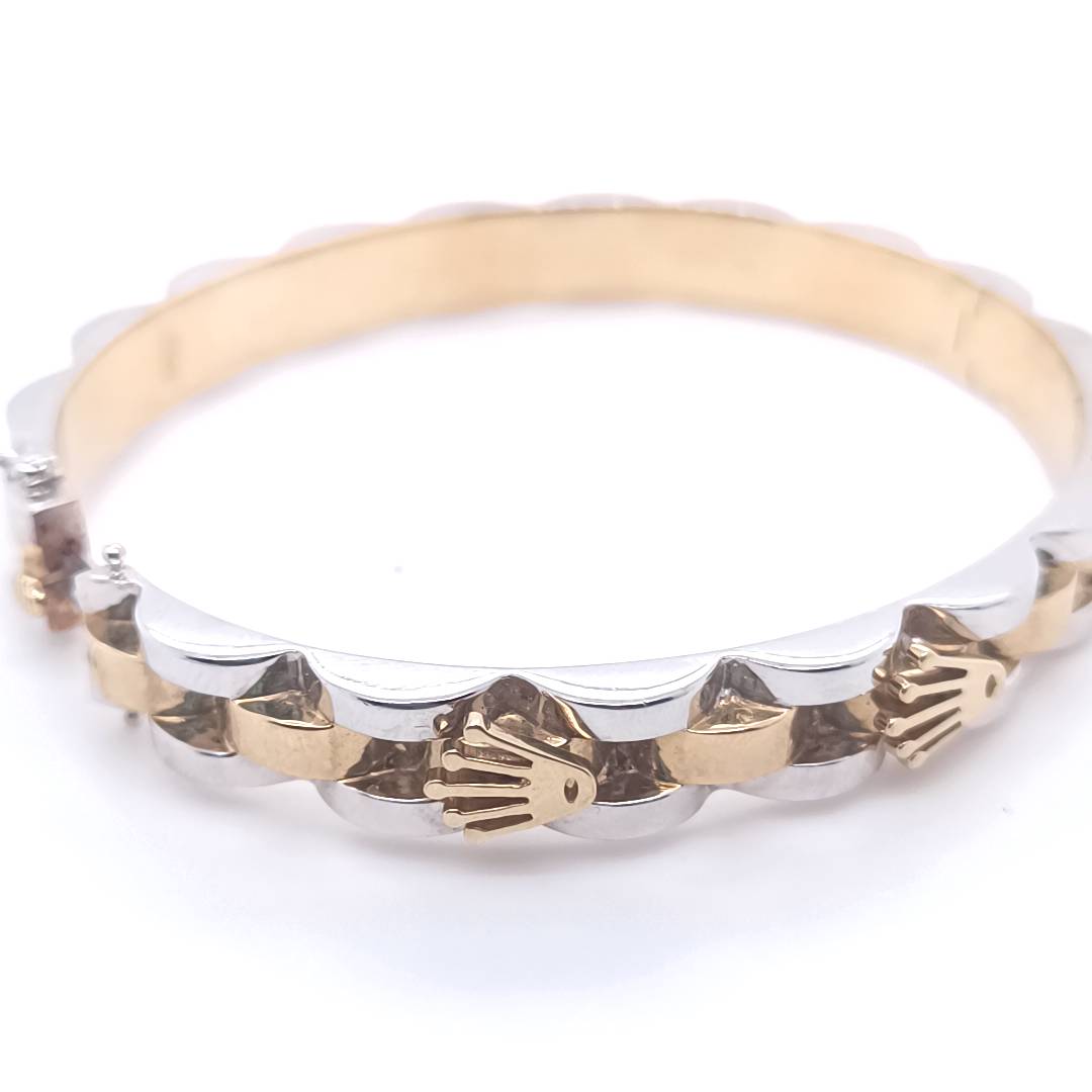 Two Tone Gold Bracelet with 3 Crowns