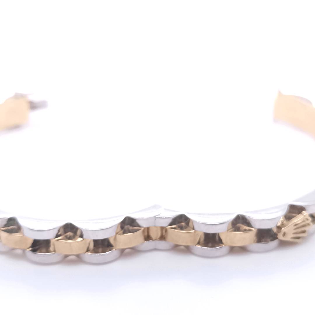 Two Tone Gold Bracelet with 3 Crowns