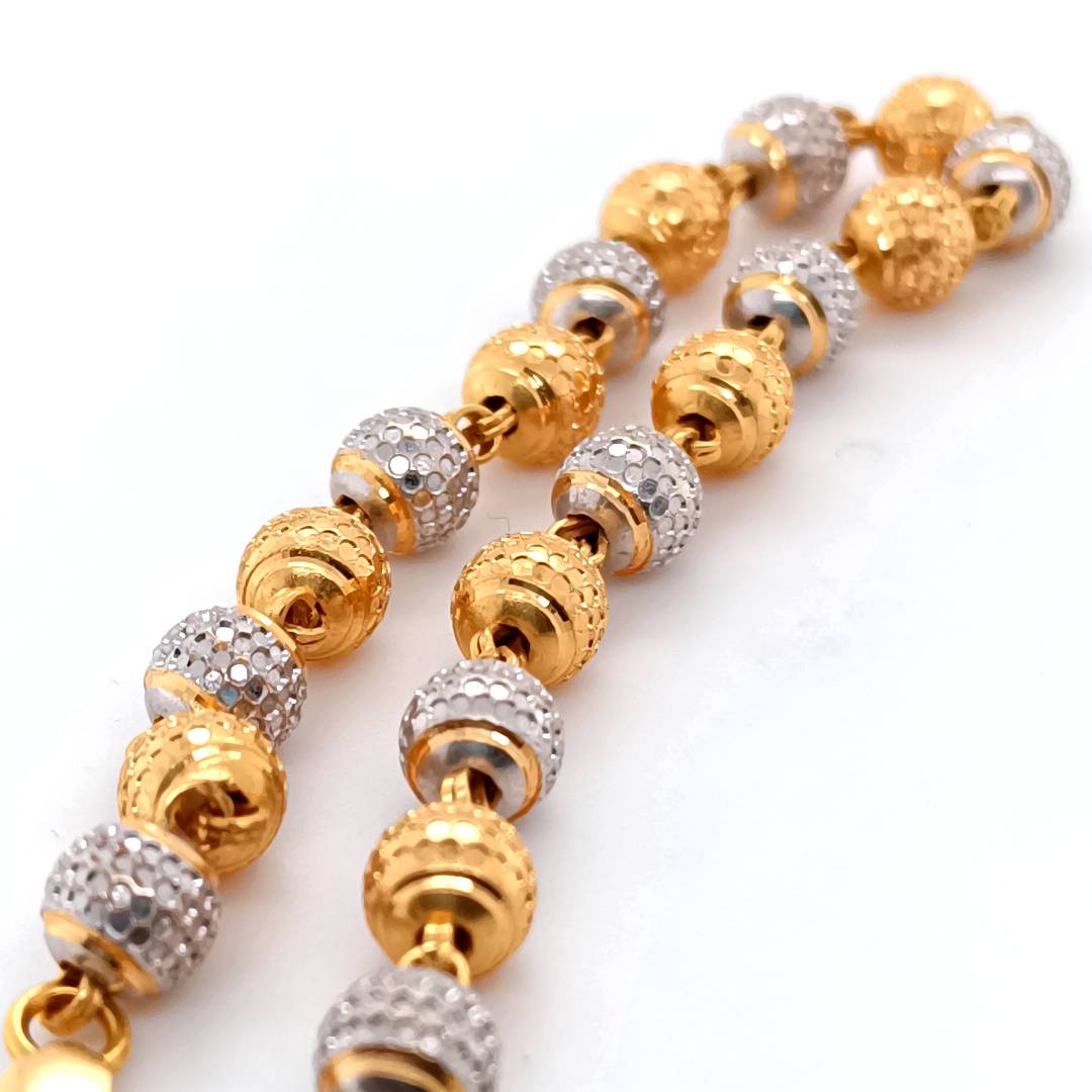 22 k Gold Textured Beads Bracelet