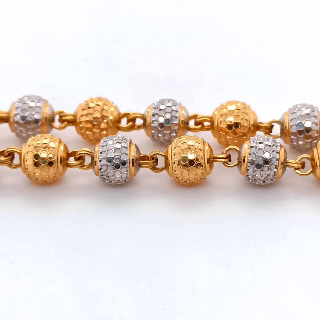 22 k Gold Textured Beads Bracelet