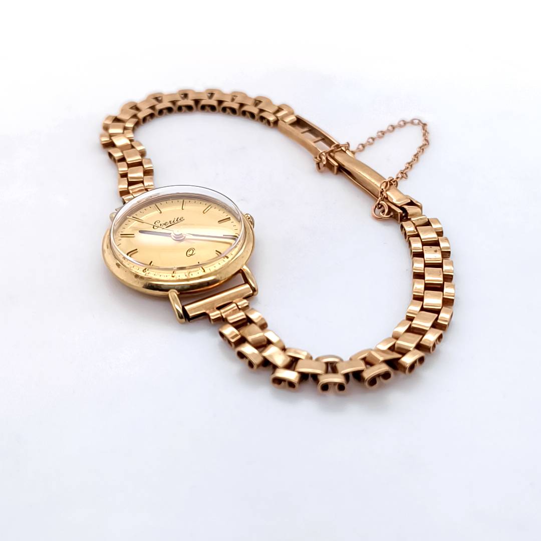 Vintage Swiss Ladies Watch, Everite 9k Gold