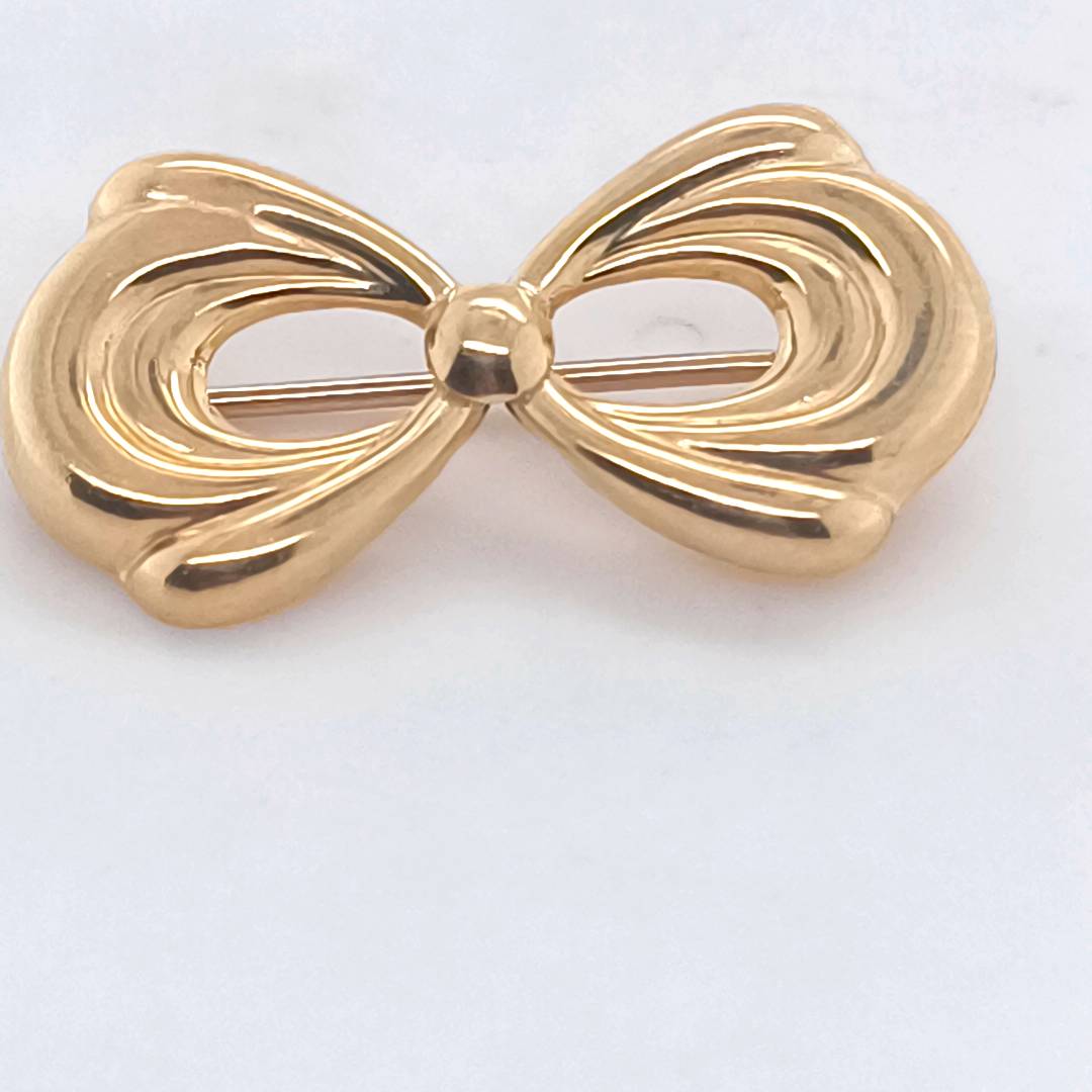 18 k Italian Gold Bow Brooch