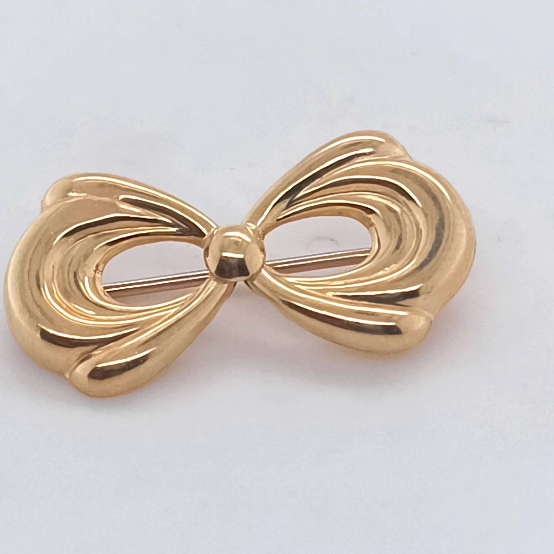 18 k Italian Gold Bow Brooch