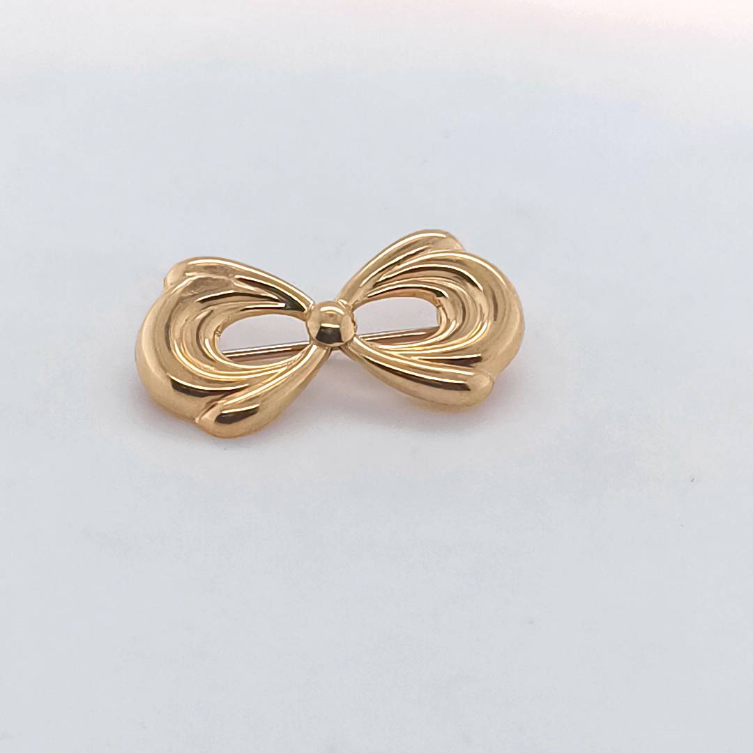 18 k Italian Gold Bow Brooch