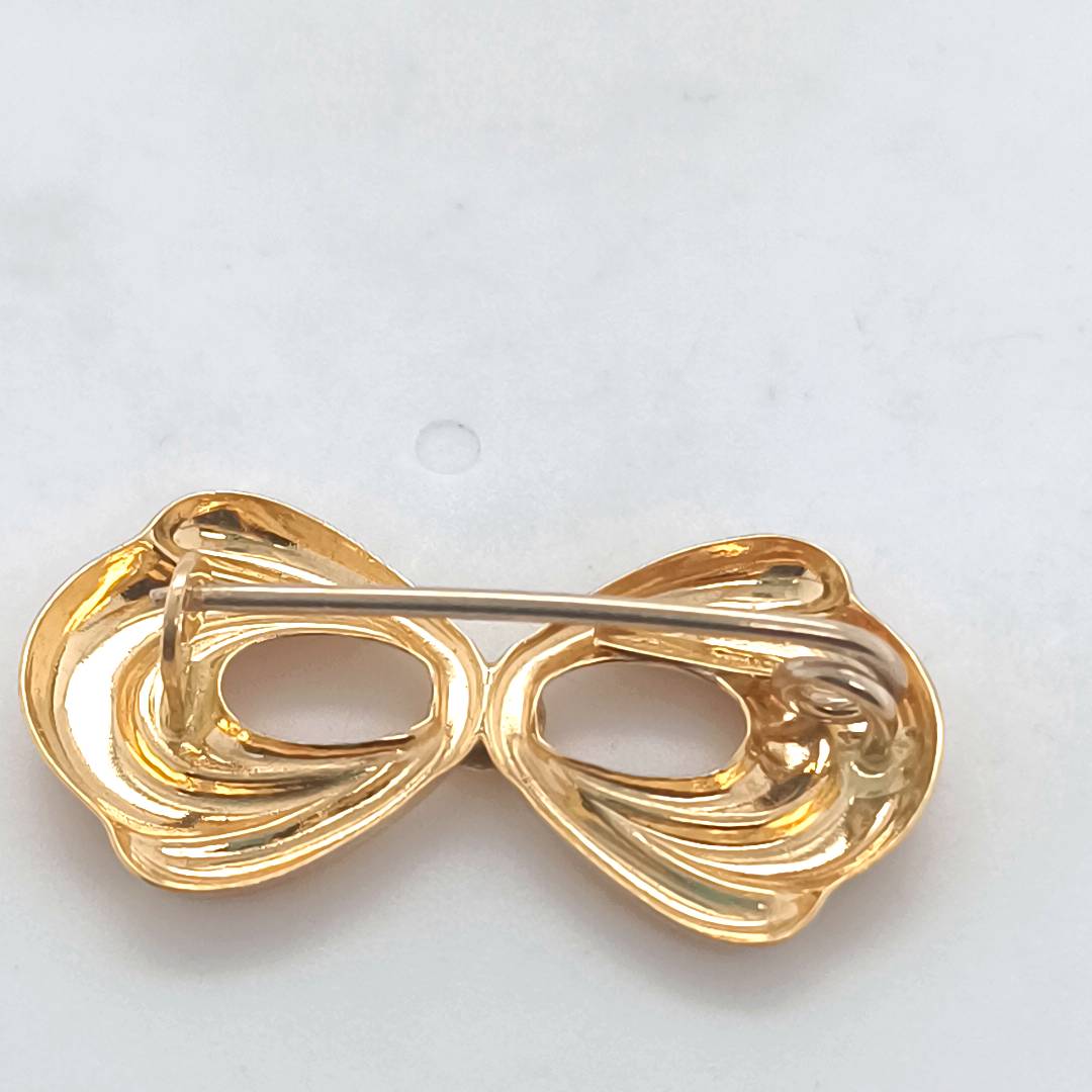 18 k Italian Gold Bow Brooch