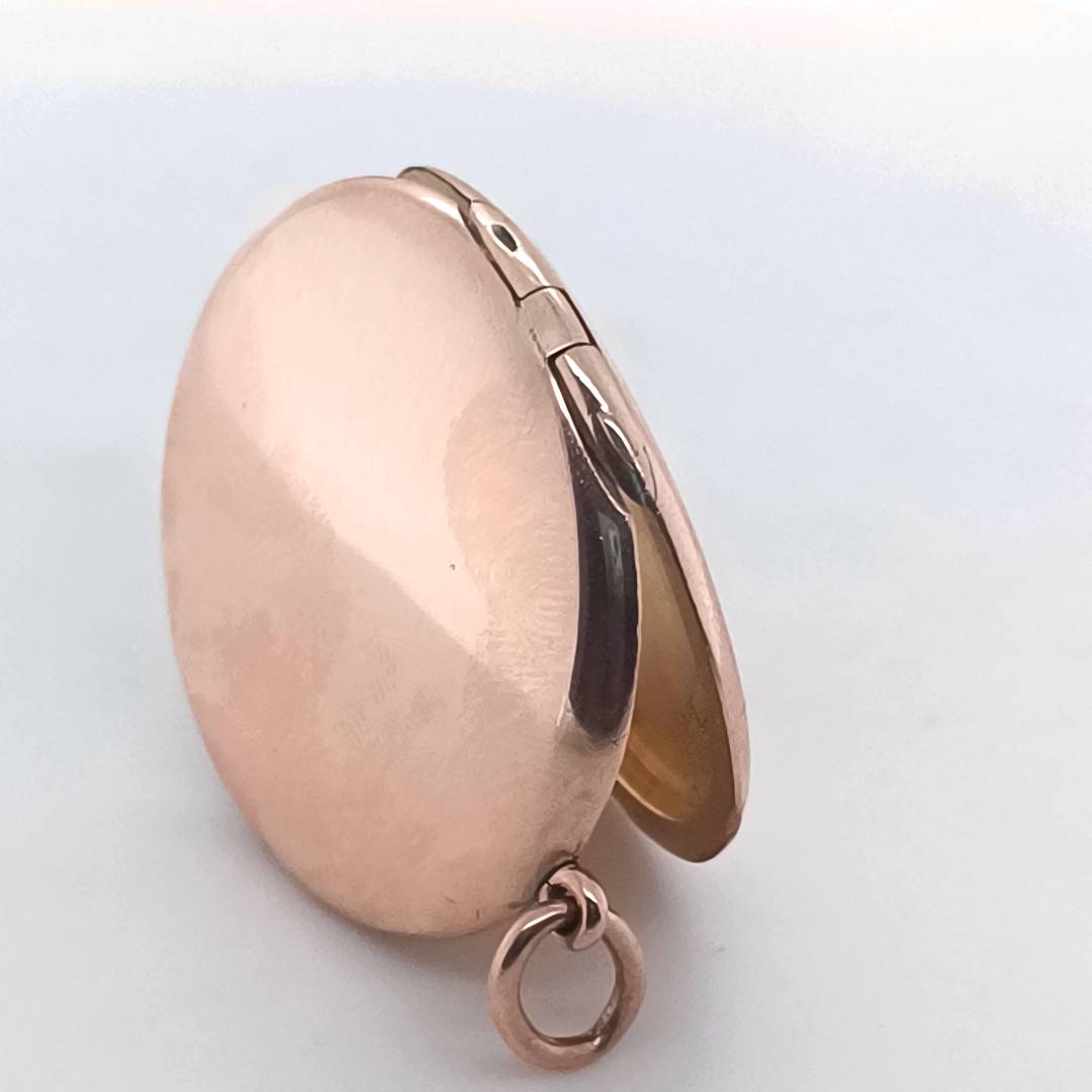 Vintage 9k Rose Gold Locket Pendant,