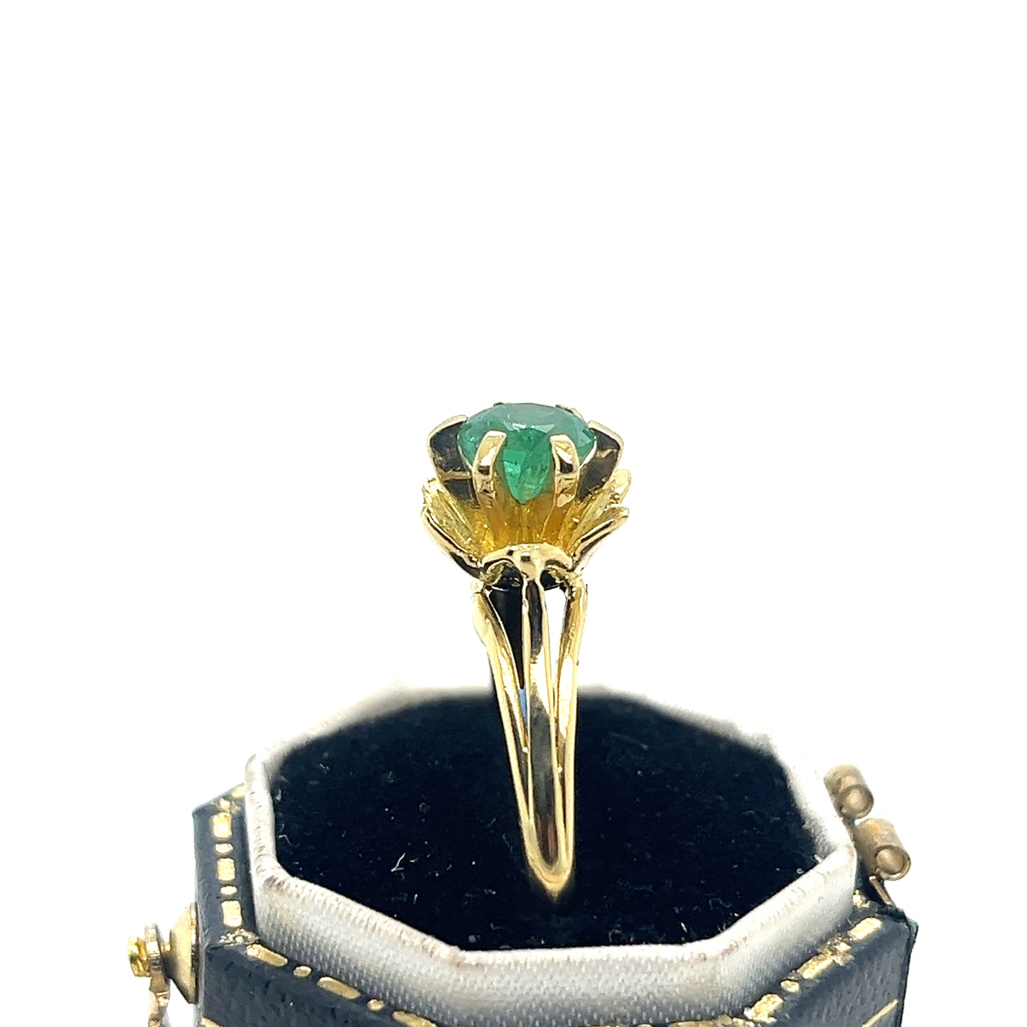 Emerald Flower Gold Ring