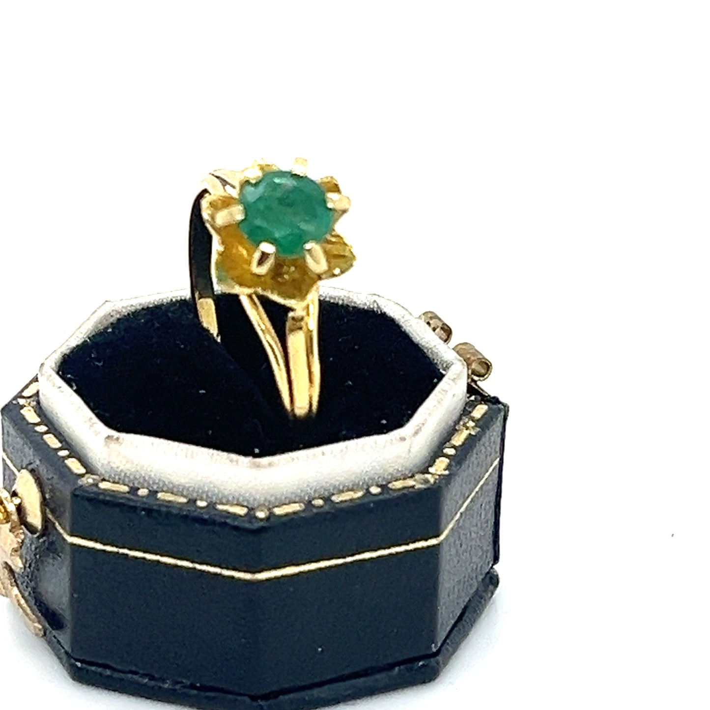 Emerald Flower Gold Ring