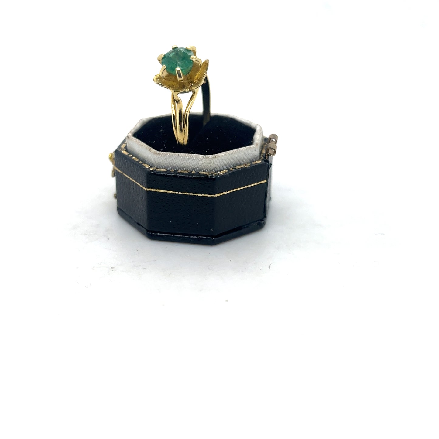 Emerald Flower Gold Ring