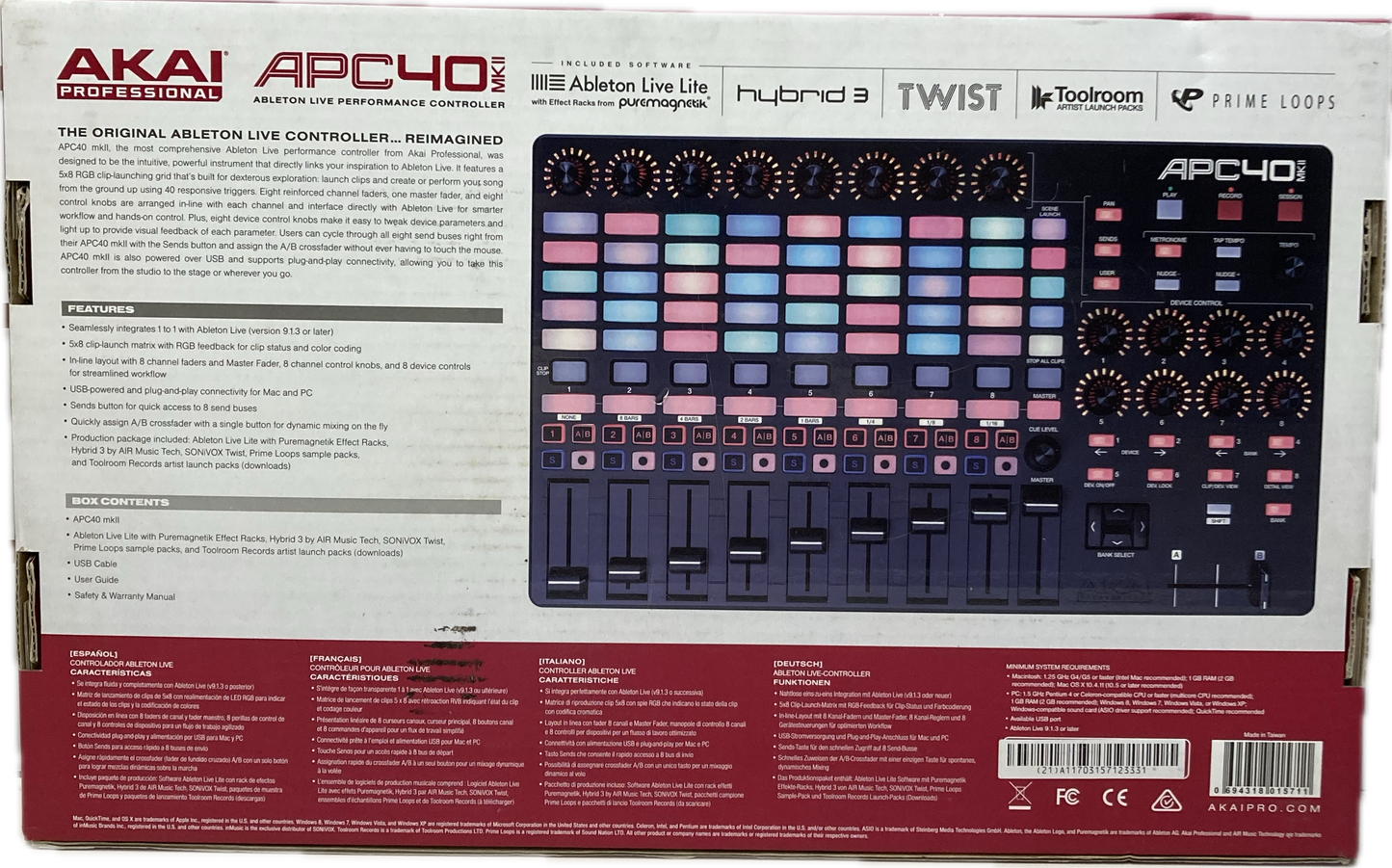 AKAI Professional APC40 MK II Ableton Live Performance Controller