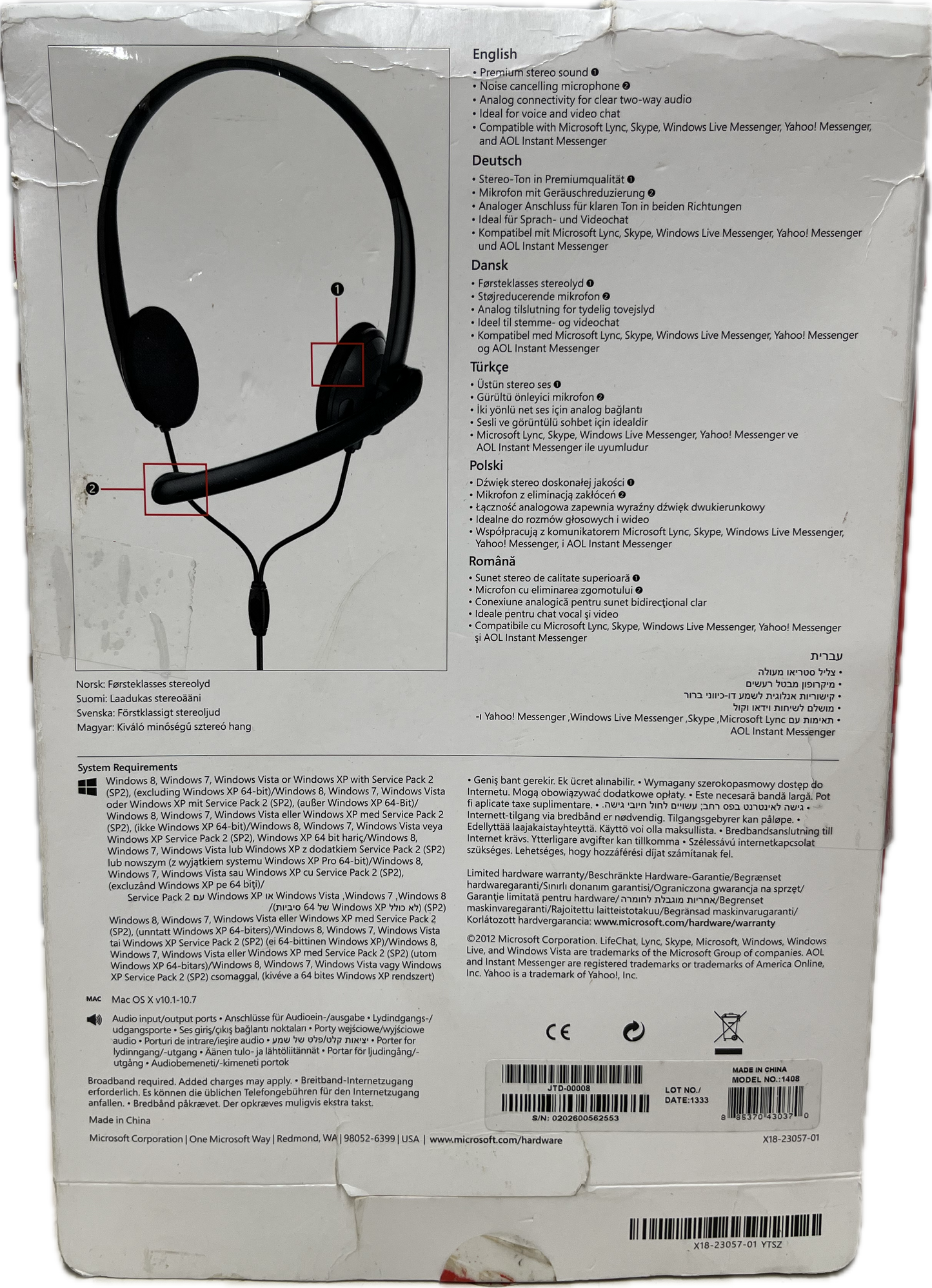 Microsoft LifeChat LX-1000 Headset