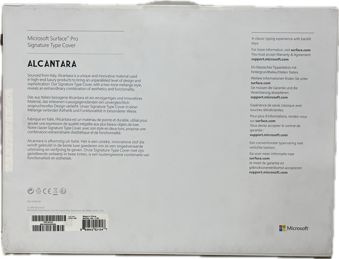 Microsoft Surface Pro Signature Type Cover 5, 6, 7