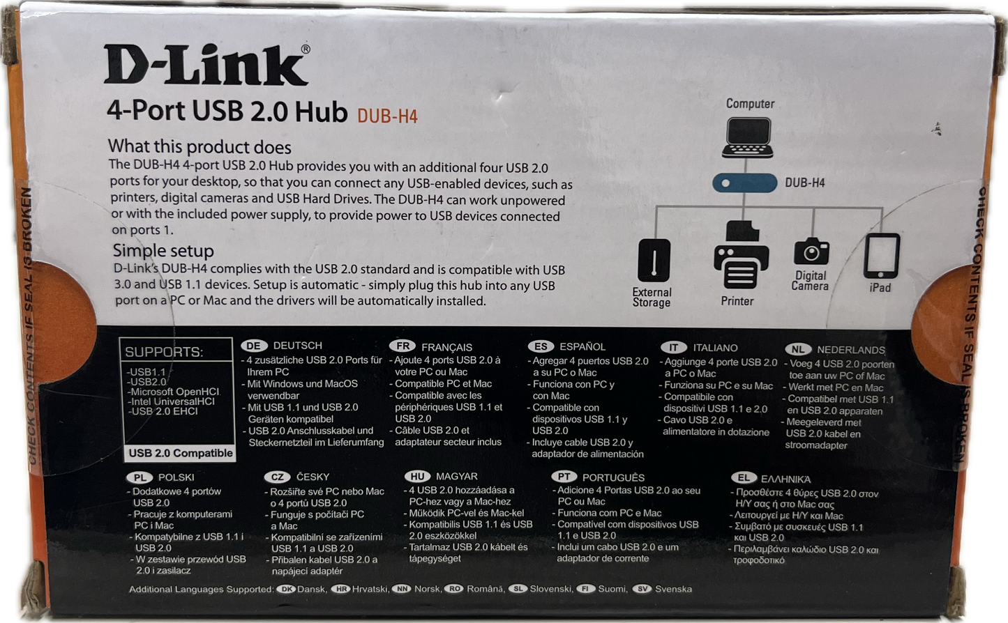 D-Link DUB-H4 - 4-Port USB 2.0 Hub