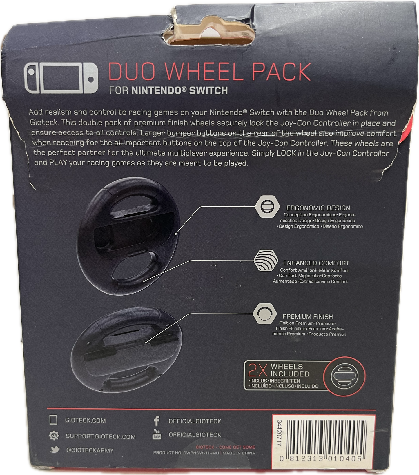 GioTeck Nintendo Switch Duo Wheel Pack