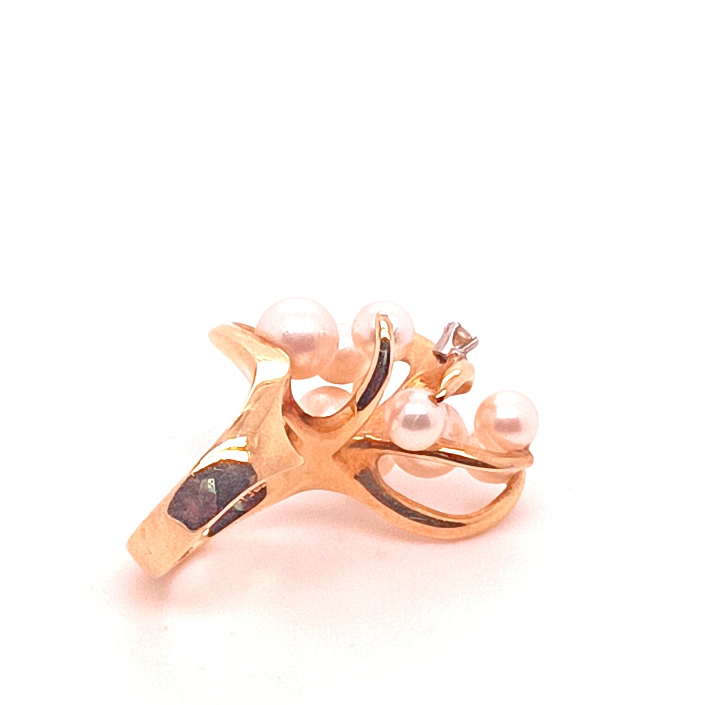 James Arnold Frew 14k Gold Ring with Pearls & Diamond